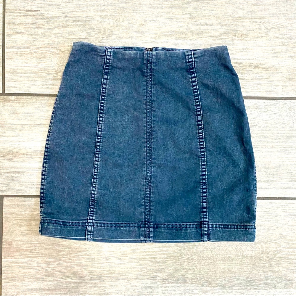Free People Stretch Denim Mini Skirt